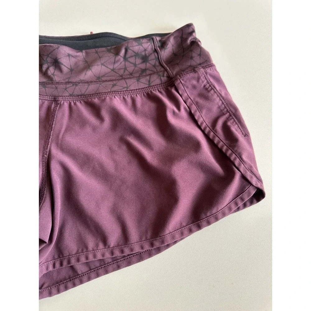 Lululemon Run Times Short 4 Way Stretch 4" Star Crushed Black Cherry Size 4 - Picture 5 of 16